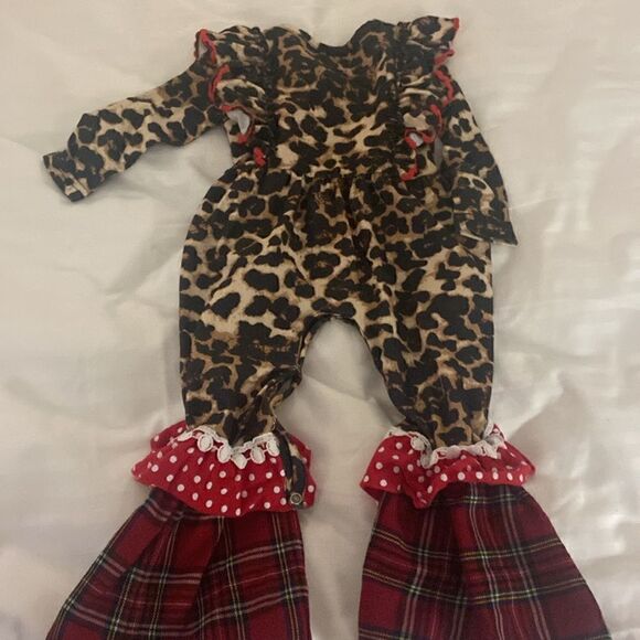 Chettah Print Ruffled flared leg Jumper 3-6 Months - Picture 6 of 6